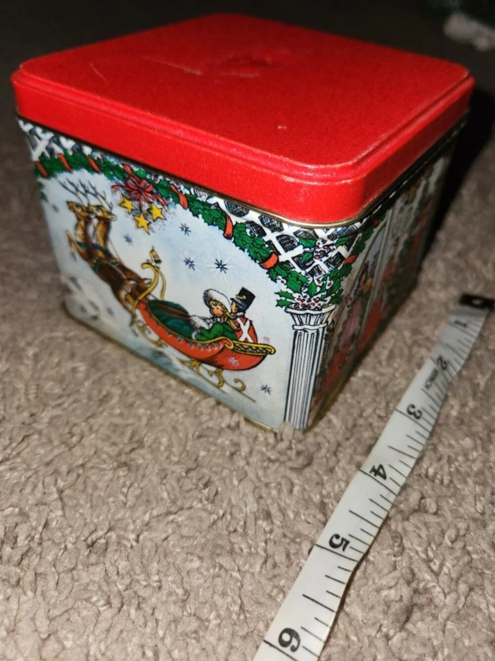 Vintage Potpourri Press Nutcracker Christmas Reindeer Gift Tin